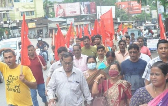 CPI-M held a protest rally against the skyrocketed Price hike of essential commodities in Agartala CPI-M held a protest rally against the skyrocketed Price hike of essential commodities in Agartala